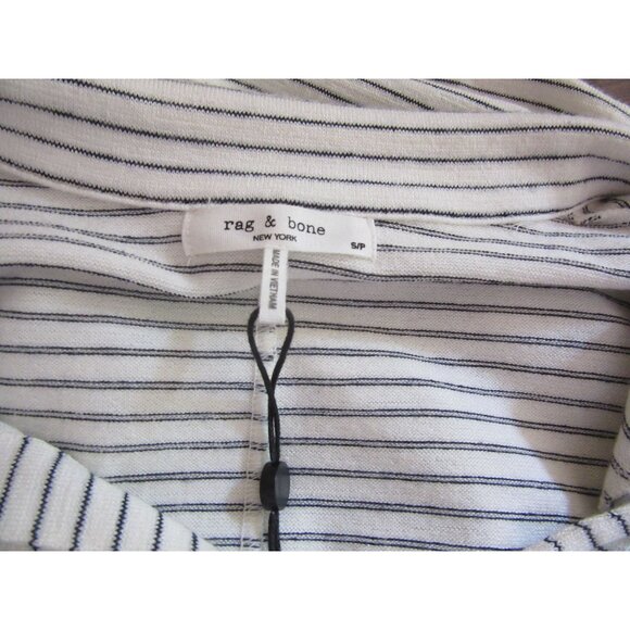 Rag & Bone Womens Black Stripe Short Sleeve V-Neck Top Size S/P - Picture 5 of 5